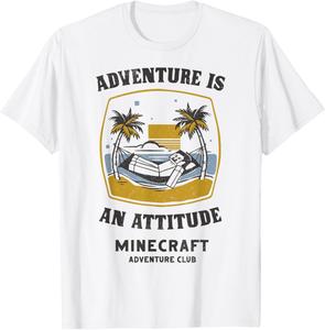 Футболка Minecraft Steve Beach Hammock Adventure Is An Attitude, белая, размер S