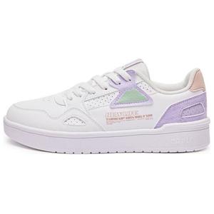 QIAODAN Износостойкие низкие кроссовки для скейтбординга женские, белые, фиолетовые