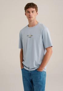 Футболка WE Fashion Print T-shirt, Ice Blue/Blue