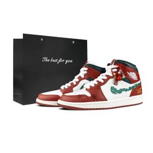 Кроссовки Air 1 BNK First Snow Dingdang Cushioning, Wear Resistant Mid top Vintage Basketball Shoes Men's Jordan, first snow dingdang-shopping bag