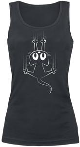 Топ Tierisch Slipping Cat, черный