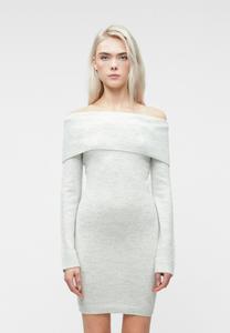 Платье VILA VIANNU OFF SHOULDER DRESS, Super Light Grey Melange/Mottled Light Grey