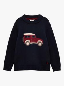 Детский хлопковый джемпер с круглым вырезом Joules, Navy