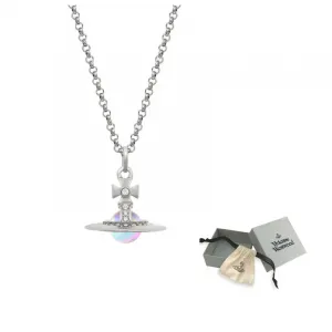 Vivienne Westwood Латунный кулон Aurora на цепочке для женщин, цвет Silver/Aurora