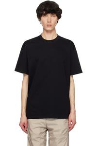 Черная футболка с вышитым логотипом WOOYOUNGMI