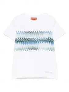 Футболка с узором зигзаг Missoni Kids, белый