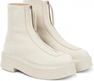 Женские ботильоны Coutgo с передней молнией, удобная платформа, плоский массивный каблук, округлый носок, повседневные зимние снежные ботинки, Beige