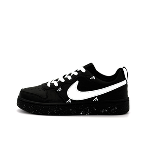 Nike Court Borough I Seal Leather Slip Resistant Low top детские скейтбординг кроссовки Black White для подростков