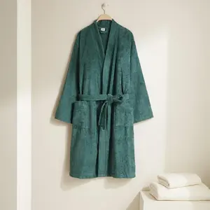Халат-кимоно Египетский хлопок 420 гр/м2 El Corte Inglés, темно-зеленый