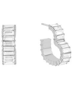 Серьги-кольца в форме сердца из посеребренной латуни с кристаллами And Now This, Silver