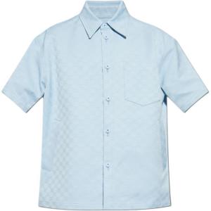 Оверсайз рубашка с коротким рукавом gg GUCCI, светло-голубой