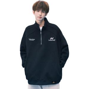 Свитшот Unisex Stand Collar Moderate Regular ZIAREL, черный with removable logo