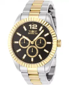 Мужские кварцевые часы-хронограф 49515 с черным циферблатом Invicta, gold