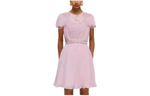 Женское платье с коротким рукавом Self portrait Self-portrait, светло-розовый