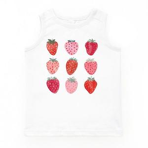 Футболка молодежная с принтом в виде акварельной клубники The Juniper Shop, White