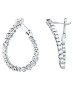 Серьги-Кольца с кристаллами в форме груши And Now This, silver