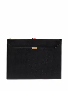 Клатч среднего размера на молнии THOM BROWNE, черный
