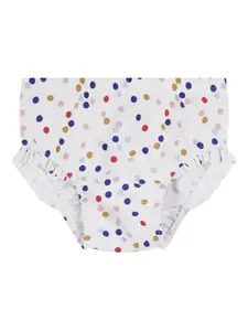 Купальник с оборками и принтом «конфетти» Petit Bateau, белый