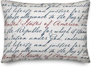 Creative Products Декоративная подушка с надписью, мягкое пушистое покрытие, синий цвет Patriotic Pledge Script