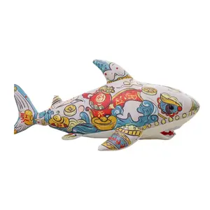 Креативная китайская акула плюшевая игрушка мягкая кукла высота 60см/80см CHONGRONGLIANYU, белый