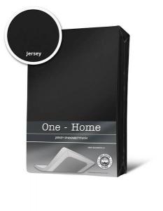 Простынь на подгонке One-Home Jersey schwarz 90x200 cm, 90x25x200 см, черный