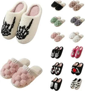 Тапочки домашние пушистые с эффектом памяти и поддержкой свода стопы, Baimiu, ассорти