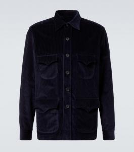 Рубашка в стиле вестерн из хлопкового вельвета Rubinacci, Blue Night Corduroy