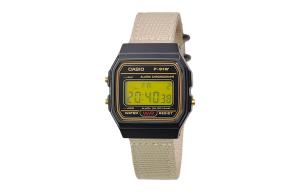 CASIO Мужские часы Retrofit Series с кварцевым механизмом и нейлоновым ремешком, черный циферблат