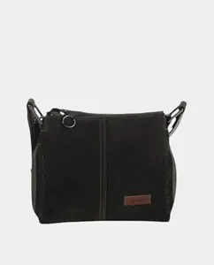 Сумка через плечо из спилка на металлической молнии Volum, хаки