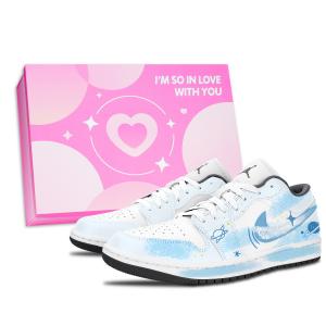 Jordan Кроссовки для скейтбординга Air 1 Dreamy Wander Abrasion Resistant Low top Unisex Blue