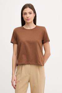 Хлопковая футболка Sisley, коричневый