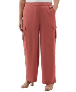Брюки-карго с широкими штанинами больших размеров ELLA Rafaella, Dusty Cedar