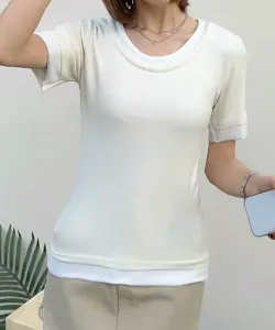 Футболка Ribbed в различных цветовых сочетаниях Aimoha - Select -, цвет Light Beige