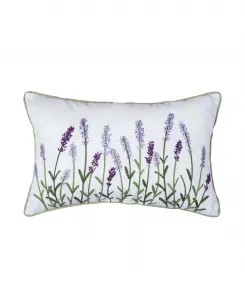 Декоративная подушка с вышивкой «Лавандовые поля», 36 x 56 см C&F Home, фиолетовый