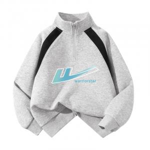 Детский свитшот с полуоткрытым воротником Moderate WARRIOR, серый/h gradient pattern