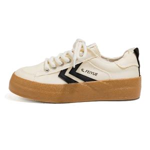 Feiyue Прочные, дышащие, легкие, низкие парусиновые туфли унисекс, бежево-черные