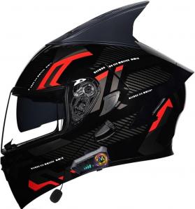 Шлем мотоциклетный Halying, черный / красный