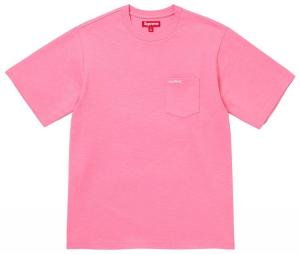Футболка Supreme с коротким рукавом и карманом, розовая