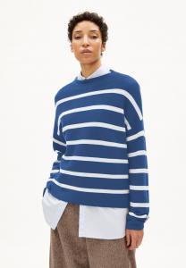 Джемпер ARMEDANGELS MERINAA STRIPES, Dark Morning Oatmilk/White