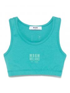 MSGM Kids топ с логотипом, синий