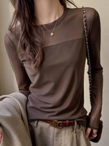 Прозрачный топ Sheer Switch Tops для женщин Doux Belle, цвет Dark Brown