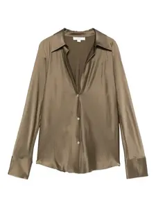 Шелковая рубашка Vince, коричневый