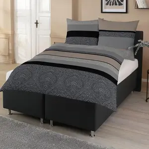 Комплект постельного белья Dream Sleep Satin Dami Anthracite 155x220 см + 80x80 см Traumschlaf