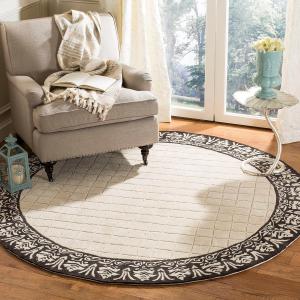 Ковер SAFAVIEH, 183 x 183 см, Total Performance Collection, Grey, Hand-Hooked Border, Non-Shedding & Easy Care, идеален для помещений с высокой проходимостью в гостиной, спальне (TLP755I)