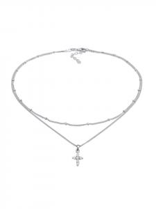 Elli Колье из серебра 925 пробы: крест и серебряный шарик