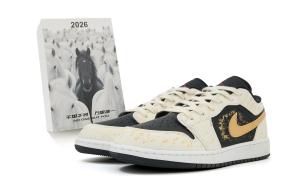Jordan Кроссовки Air 1 Abrasion Resistant Low top Vintage Basketball Shoes Unisex Beige Black Yellow