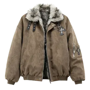 Пуховик Unisex Lapel Fleece lined Others X1617, коричневый mountain hawk puffer jacket