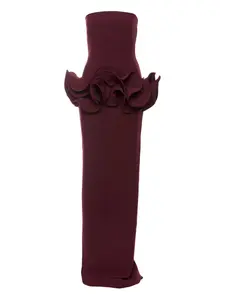 Макси-платье без бретелек с оборками Ana Radu, красный