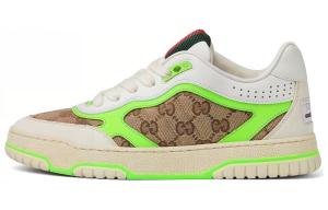 Женские кроссовки Re Web 'GG Canvas Beige Ebony Green' GUCCI, бежево-зеленые