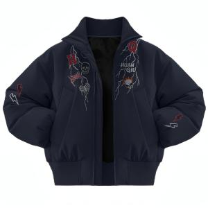 Пуховик Unisex Stand Collar Thickened HUANQIU, темно-синий jacket